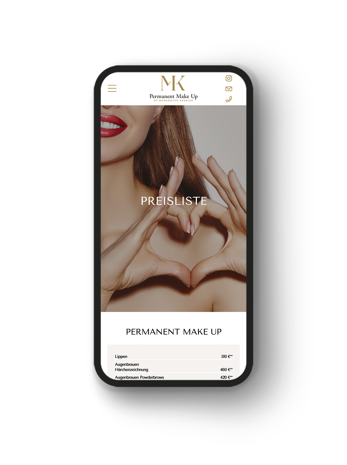 mk permanent make up smartphone